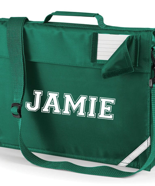 Personalised Varsity Font Bookbag