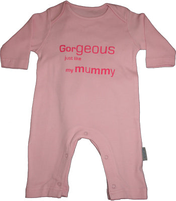 Gorgeous just like my Mummy Light Pink Romper Suit