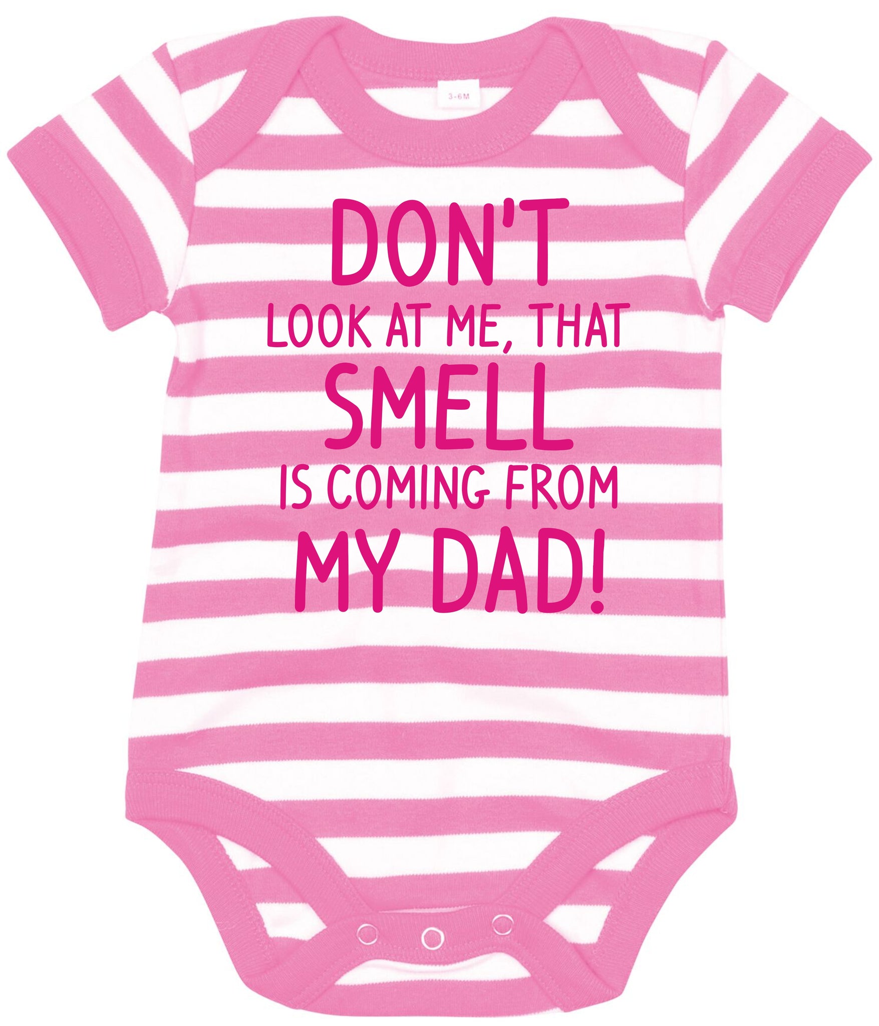 'That Smell Is Coming From My Dad' Funny Striped Baby Bodysuit