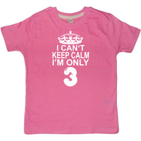 Je ne peux pas rester calme, je n'ai que 3 ans. T-shirt enfant 