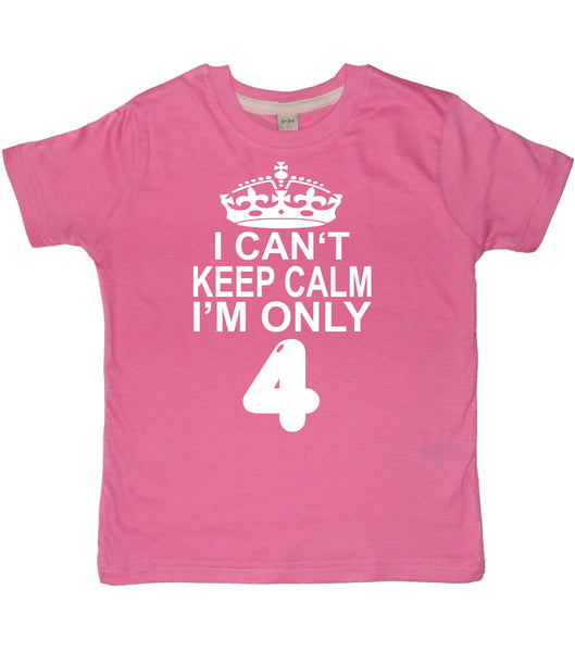 Je ne peux pas rester calme, je n'ai que 4 ans. T-shirt enfant 