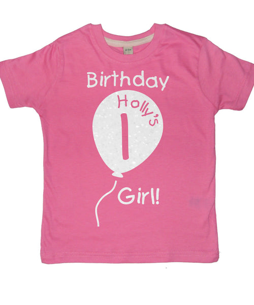 T-shirt personnalisé de ballon du 1er anniversaire avec votre nom ! 