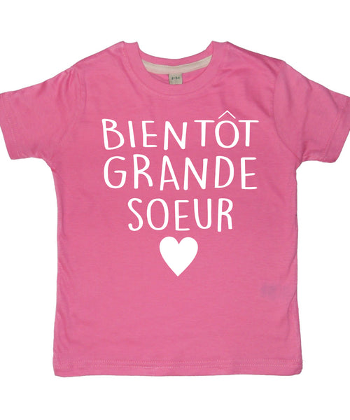 T-shirt Bientôt Grande Soueur Rose Bubblegum