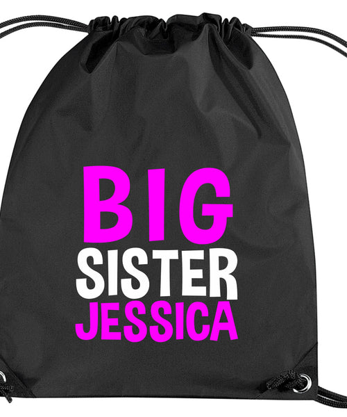 Personalised Big Sister Drawstring Bag