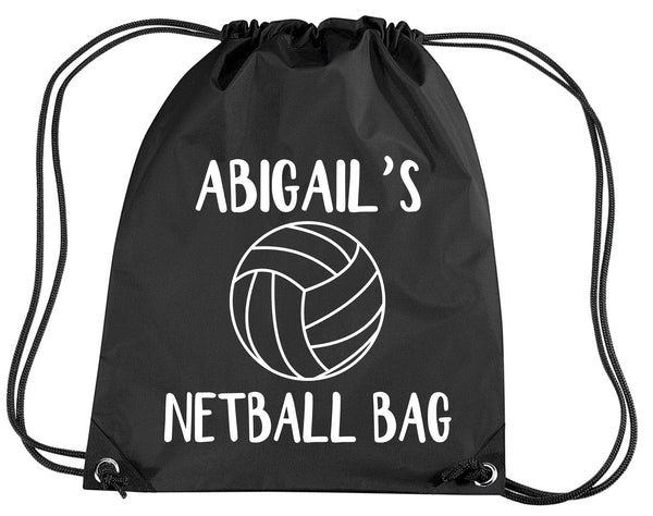 Personalised Netball Drawstring Bag with Name