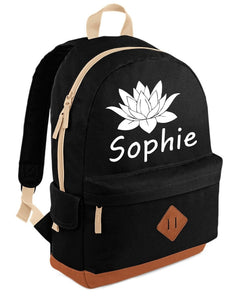 Fleur de Lotus personnalisée avec sac à dos Name Heritage 