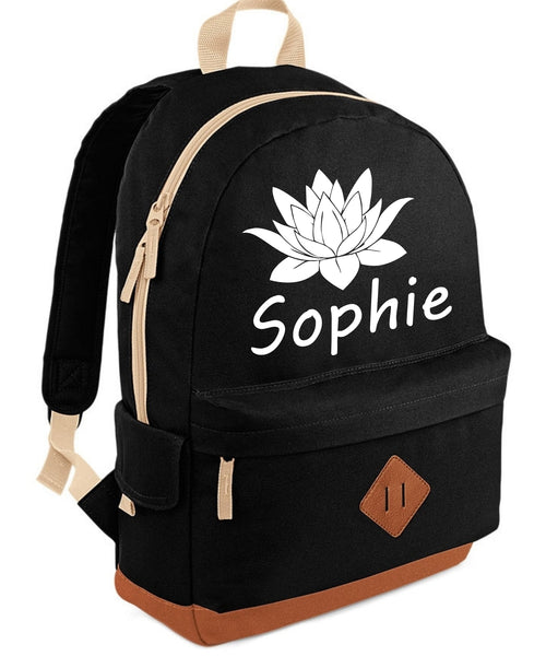 Personalised Lotus Flower with Name Heritage Backpack