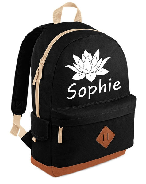 Personalised Lotus Flower with Name Heritage Backpack