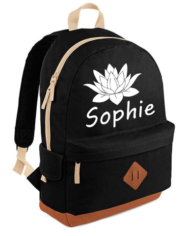 Fleur de Lotus personnalisée avec sac à dos Name Heritage 