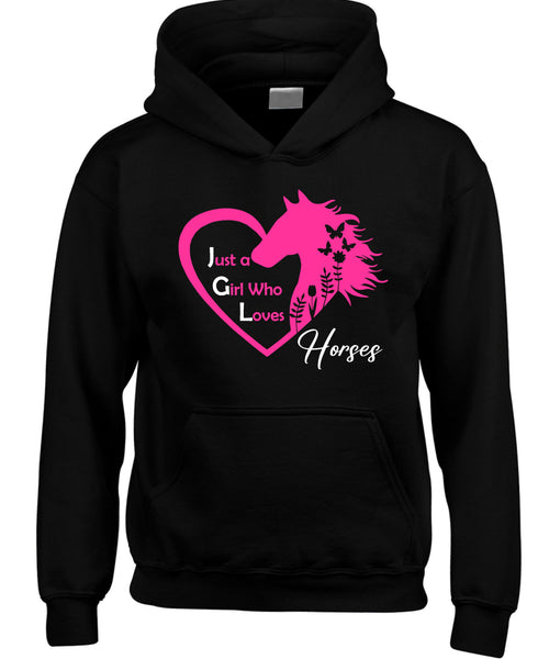 Just a girl who loves Horses (D3) Equestrian Horse hoodie