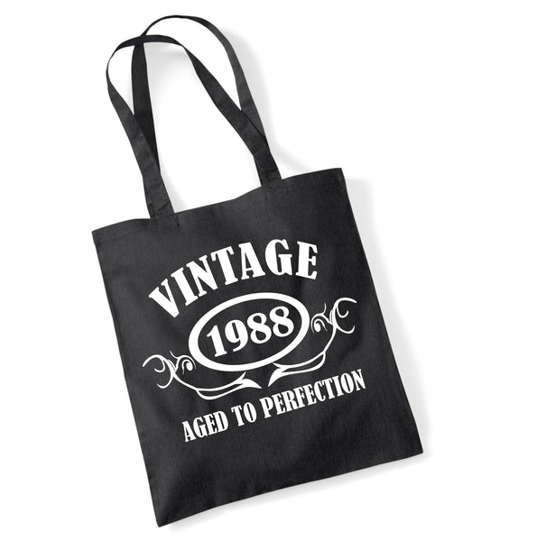 Anniversaire personnalisé 'Vintage (Insert Year)' Birthday Tote Shopping Sac réutilisable Cadeau d'anniversaire 