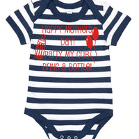Bonne fête des mères dans mon berceau Apportez une bouteille Body bébé 