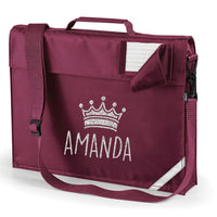 Personalised Crown Bookbag with Glitter Print