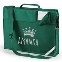 Personalised Crown Bookbag with Glitter Print