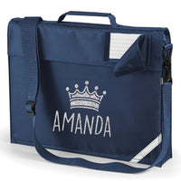 Personalised Crown Bookbag with Glitter Print