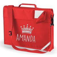 Personalised Crown Bookbag with Glitter Print