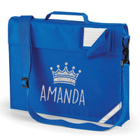 Personalised Crown Bookbag with Glitter Print