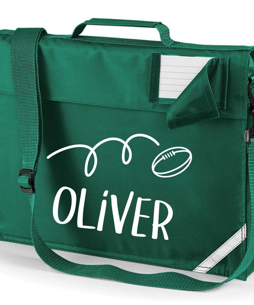 Personalised Rugby Book Bag with Straps