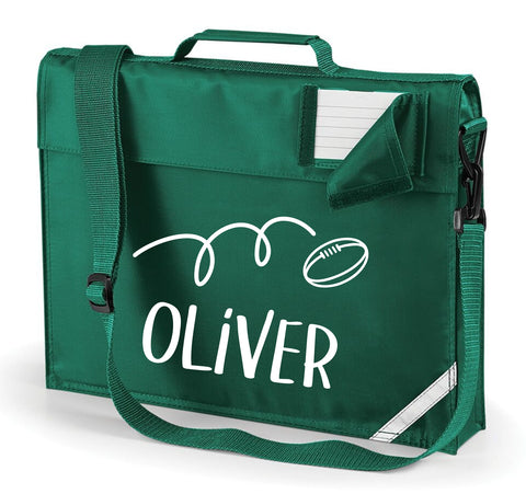 Personalised Rugby Book Bag with Straps