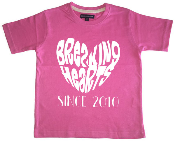 Personalised Breaking Hearts Children's T-Shirt with year