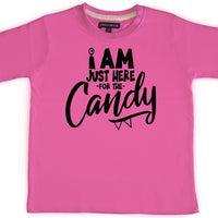 Je suis juste là pour le t-shirt d'Halloween de Candy Kid 