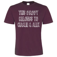 T-shirt unisexe personnalisé 'Ce papa appartient à...' D2 