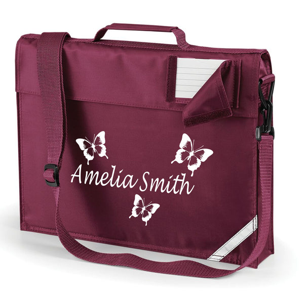 Personalised Butterfly Book bag with Strap
