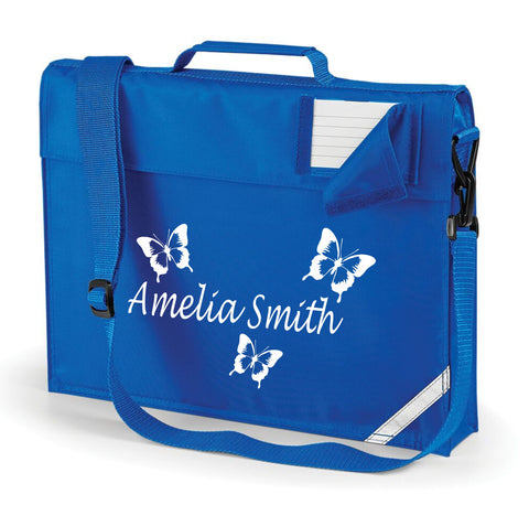 Personalised Butterfly Book bag with Strap