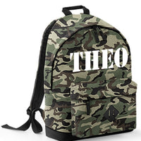 Personalised Stencil Name Camouflage Backpack