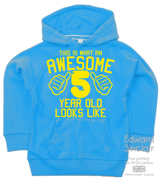 Personalised This is What an awesome 5 Year Old Looks Like Hoodie