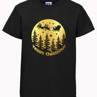 Adult X'MAS Tree design T-Shirt with Gold or Black print