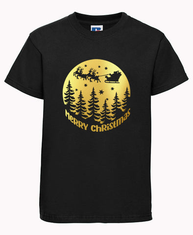 Adult X'MAS Tree design T-Shirt with Gold or Black print