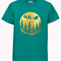 Adult X'MAS Tree design T-Shirt with Gold or Black print