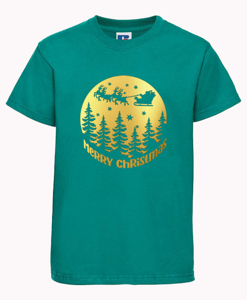 Adult X'MAS Tree design T-Shirt with Gold or Black print