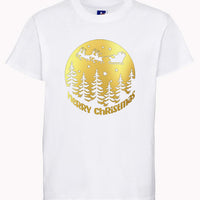 Adult X'MAS Tree design T-Shirt with Gold or Black print