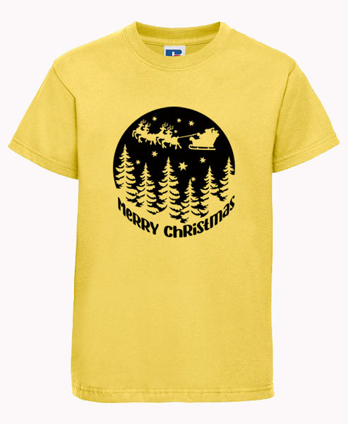 Adult X'MAS Tree design T-Shirt with Gold or Black print