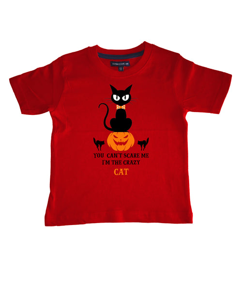 Tu ne peux pas me faire peur, je suis le T-shirt Crazy Cat Halloween pour enfants 