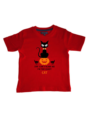 You can't scare me I'm the Crazy Cat Halloween Children's T-Shirt