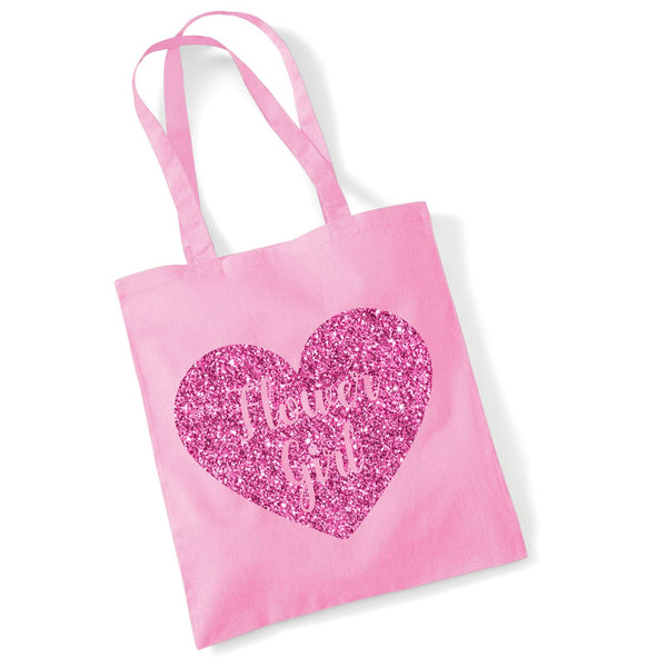 Flower Girl Tote Bag in Sparkling Print