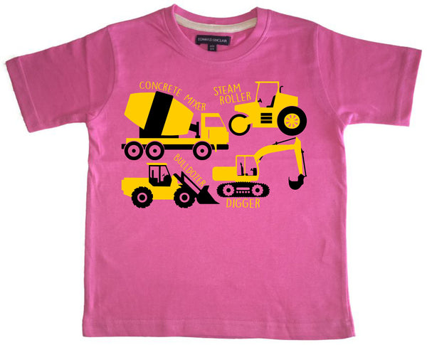 Construction Collage Children's T-shirt (Digger, bulldozer & more)