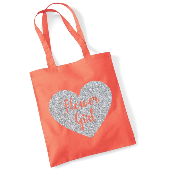 Flower Girl Tote Bag in Sparkling Print