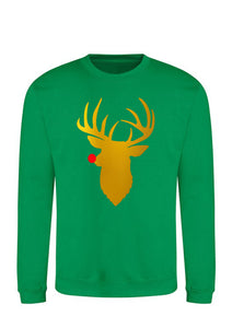 Christmas deer with red nose Sweatshirt