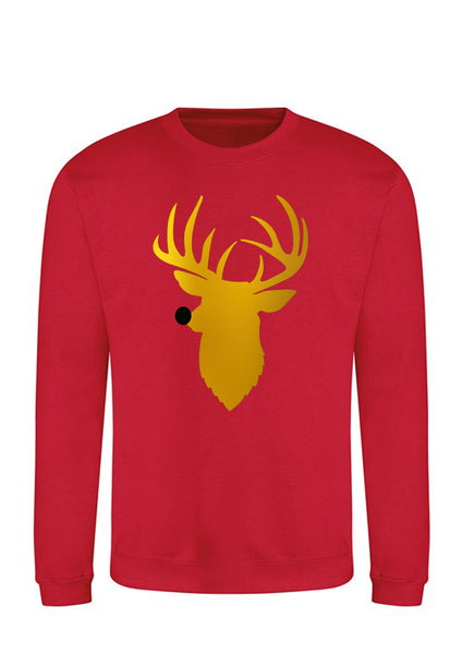 Christmas deer with red nose Sweatshirt