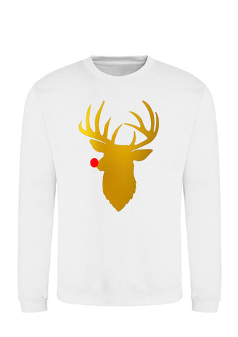 Christmas deer with red nose Sweatshirt