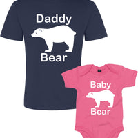 Ensemble t-shirt et body bébé papa ours et bébé ours 