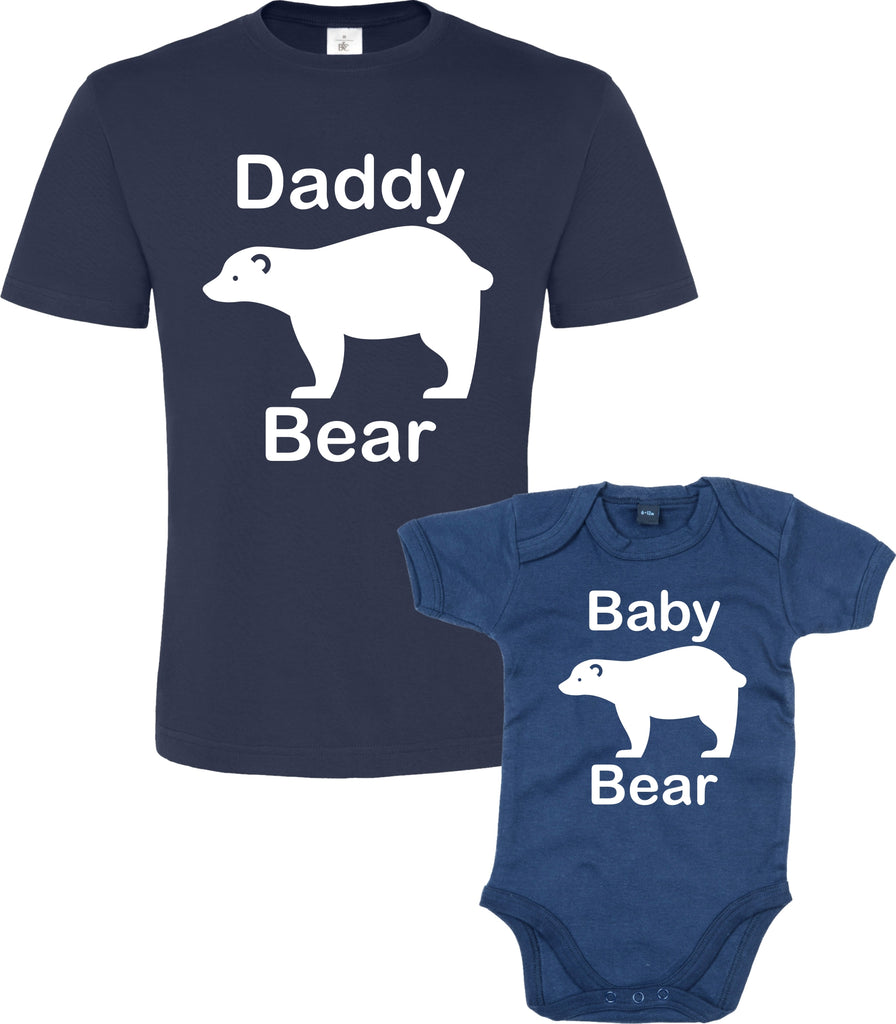 Daddy Bear and Baby Bear T-Shirt Baby Bodysuit Set