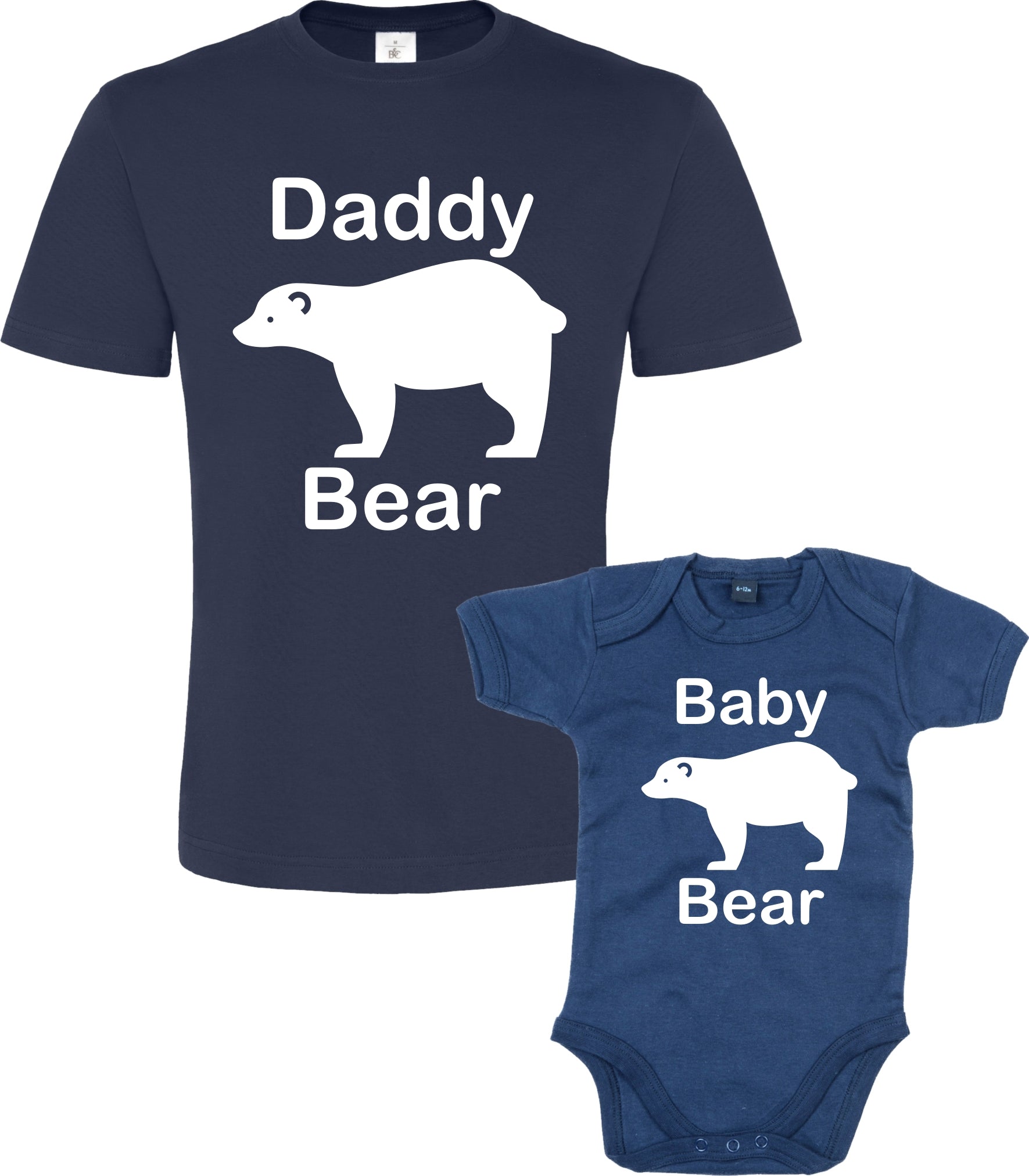 Ensemble t-shirt et body bébé papa ours et bébé ours 