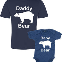 Ensemble t-shirt et body bébé papa ours et bébé ours 