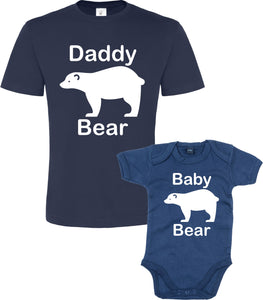 Ensemble t-shirt et body bébé papa ours et bébé ours 