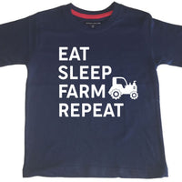 Mangez Sleep Farm Répétez l'agriculture Funny Kids T-shirt 